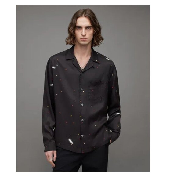 All Saints Galaxy Space Printed Relaxed Fit XXL Shirt - Picture 1 of 14
